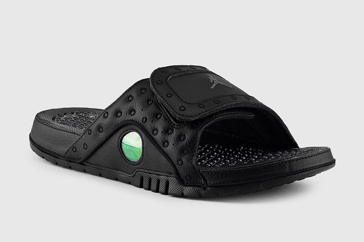 Air Jordan Hydro 13 All Black Cat Sandals - Click Image to Close